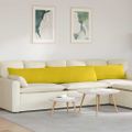 vidaXL Vankúše na pohovku 2 pcs Žltá 200 x 40 cm Kordúrová tkanina