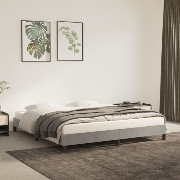 vidaXL Posteľ bez matraca bledosivý 180x200 cm zamat