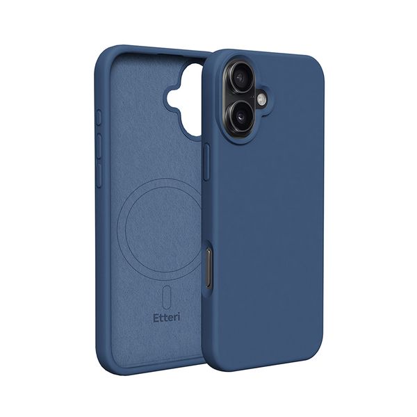 Etteri Silikónové Mag puzdro pre iPhone 16 6,1" tmavomodré