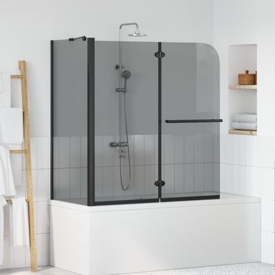 vidaXL Bi-fold sprchový uzáver Tmavá priehľadná 120 x 67 x 129 cm