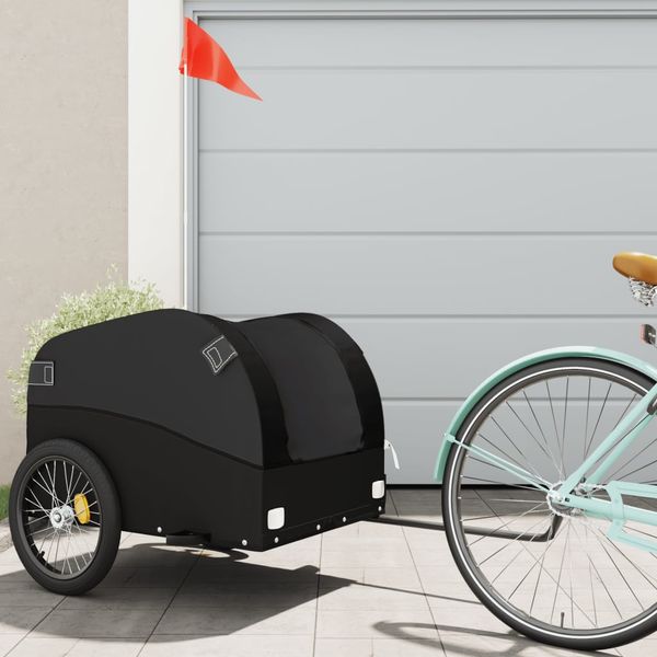 vidaXL Vozík za bicykel, čierny 45 kg, železo