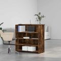 vidaXL Recepčný stôl dymový dub 100x50x103,5 cm kompozitné drevo