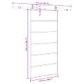 vidaXL Posuvné dvere s kovaním čierne 102x205 cm ESG sklo