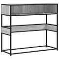 vidaXL Konzolový stolík sivý sonoma 90x35x80 cm kompozitné drevo