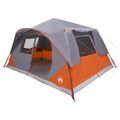vidaXL Okamžitý stan 10 osoba Šedá a oranžová Polyester a oceľ