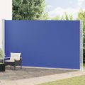 vidaXL Zaťahovacia bočná markíza na terasu 220x600 cm modrá