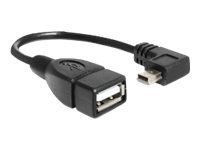 Kábel USB - mini-USB typ B (M) na USB (F) - USB 2.0 OTG - 16 cm