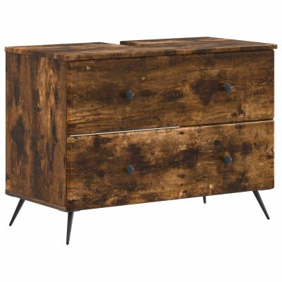 vidaXL Kúpeľňová skrinka pod umývadlo BREDA Dymový dub 82 x 41 x 59 cm