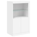 vidaXL Komoda s LED svetlami biela 181,5x37x100 cm