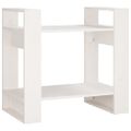vidaXL Knižnica/deliaca stena biela 60x35x57 cm masívna borovica