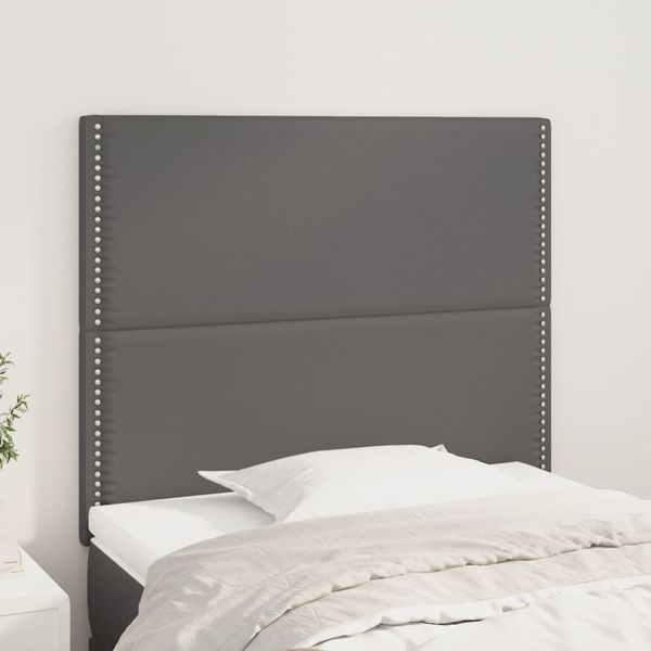 vidaXL Čelo postele sivé 100x5x118/128 cm umelá koža
