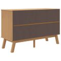 vidaXL Komoda OLDEN, bielo hnedá 114x43x73,5 cm, borovicový masív