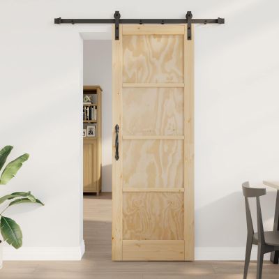 vidaXL Posuvné dvere Prírodná 73,5 x 211 cm Borovicový masív