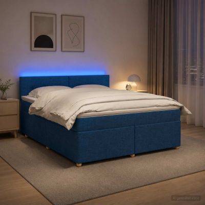vidaXL Posteľ boxspring s matracom Modrá 140 x 200 cm Látka