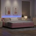vidaXL LED box s pružinami s čelnou doskou Ružová 200 x 200 cm Zamat