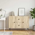 vidaXL Servírovacia skriňa so zásuvkou Dub sonoma 89 x 34,5 x 60 cm