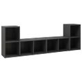 vidaXL TV skrinky 4 ks, sivé 72x35x36,5 cm, kompozitné drevo