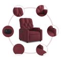 vidaXL Elektrické sklápacie kreslo vínovo-červené látkové