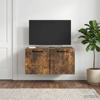 vidaXL Nástenná TV skrinka Nástenný Dymový dub 59,5 x 41 x 30 cm