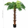 vidaXL Umelá palma Cycas s kvetináčom 160 cm zelená