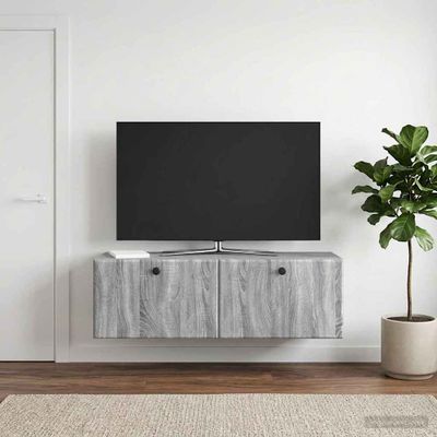vidaXL Nástenná TV skrinka 98 x 31 x 30 cm Sivý Sonoma