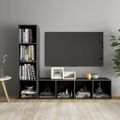 vidaXL TV skrinky 2 ks lesklé sivé 142,5x35x36,5 cm drevotrieska