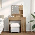 vidaXL toaletný stolík s LED Artisan Dub 86,5x35x136 cm