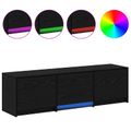 vidaXL TV skriňa s LED Čierny Dub 140 x 34 x 40 cm Konštruované drevo