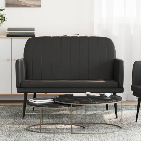vidaXL Lavička čierna 107x80x81 cm umelá koža