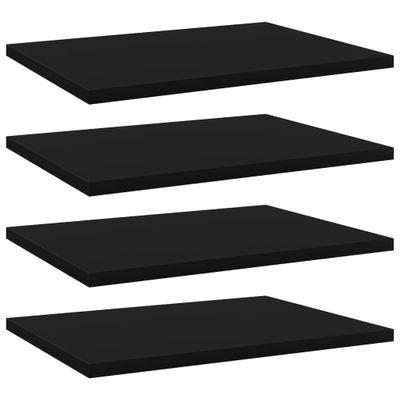 vidaXL Prídavné police 4 ks, čierne 40x30x1,5 cm, kompozitné drevo