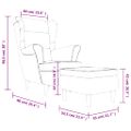 vidaXL Kreslo wingback s podnožkou krémové zamatové