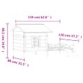 vidaXL Koterec pre psa káva mocha 159x120x88,5cm borovicový masív