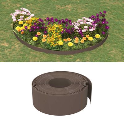 vidaXL Záhradné obruby 2 ks hnedé 10 m 20 cm polyetylén
