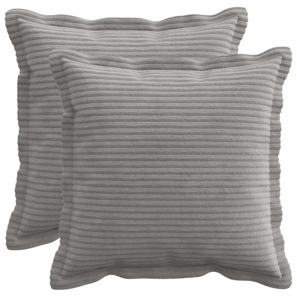 vidaXL Poťah na podložku 2 ks HOUTEN Svetlosivá 30 x 30 cm manšestr