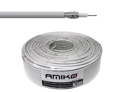 Koaxiálny kábel Amiko RG6-CCS / 100m / 6,8 mm