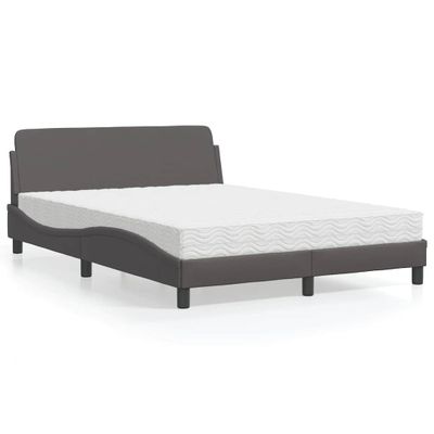 vidaXL Posteľ s matracom Dover sivá 120x200 cm umelá koža