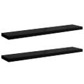 vidaXL Plávajúce nástenné police 2ks, lesklé čierne 120x23,5x3,8cm,MDF