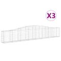 vidaXL Oblúkový gabionový kôš 3 ks 400x30x60/80 cm pozinkované železo
