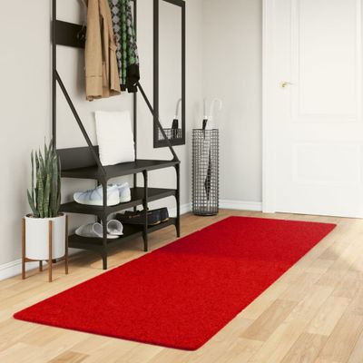 vidaXL Koberec HUARTE s krátkym vlakom umývateľný červený 80x250 cm