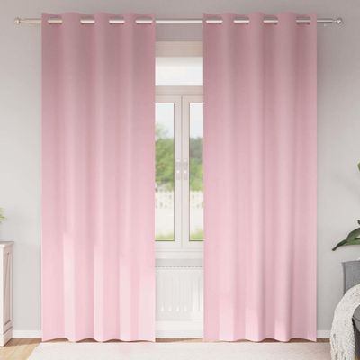 vidaXL Záclony na zatemnenie s krúžkami 2 pcs Detská ružová