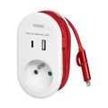 Adaptér ORNO VIRONE CS-2 230V s USB-C+A nabíjačkou a káblom USB-C + Lightning