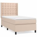 vidaXL Boxspring posteľ s matracom kapučínová 90x200 cm umelá koža
