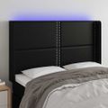 vidaXL Čelo postele s LED čierne 147x16x118/128 cm umelá koža