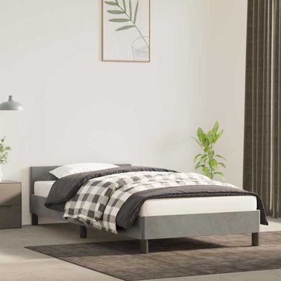 vidaXL Posteľ bez matraca bledosivý 90x190 cm zamat