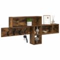 vidaXL Vešiak na stenu Nástenná montáž Dymová dub 100 x 12 x 43,5 cm