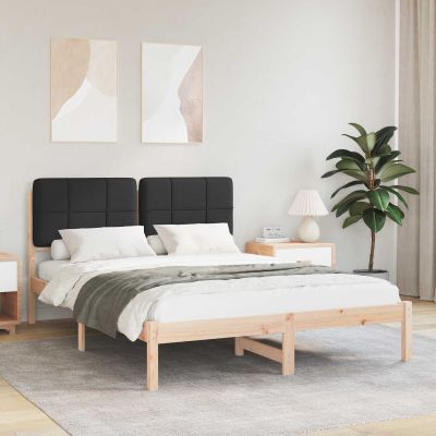 vidaXL Rám postele s čalúneným čelom Čierna 160 x 200 cm
