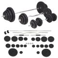 vidaXL Súprava závaží a tyčí barbell a dumbbell, 120 kg