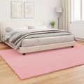 vidaXL Protisklzový koberec z umelého králičieho kožúška OLITE Ružová
