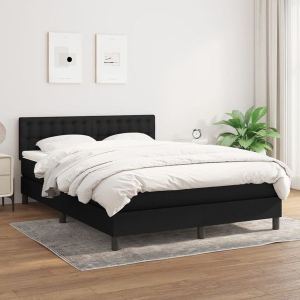 vidaXL Boxspring posteľ s matracom čierny 140x190 cm látka