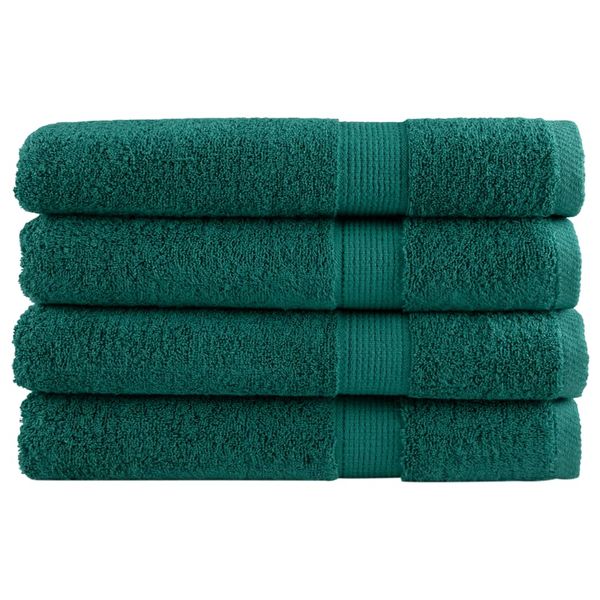 vidaXL Prémiové uteráky do sauny SOLUND 4 ks zelené 80x200cm 600 g/m2